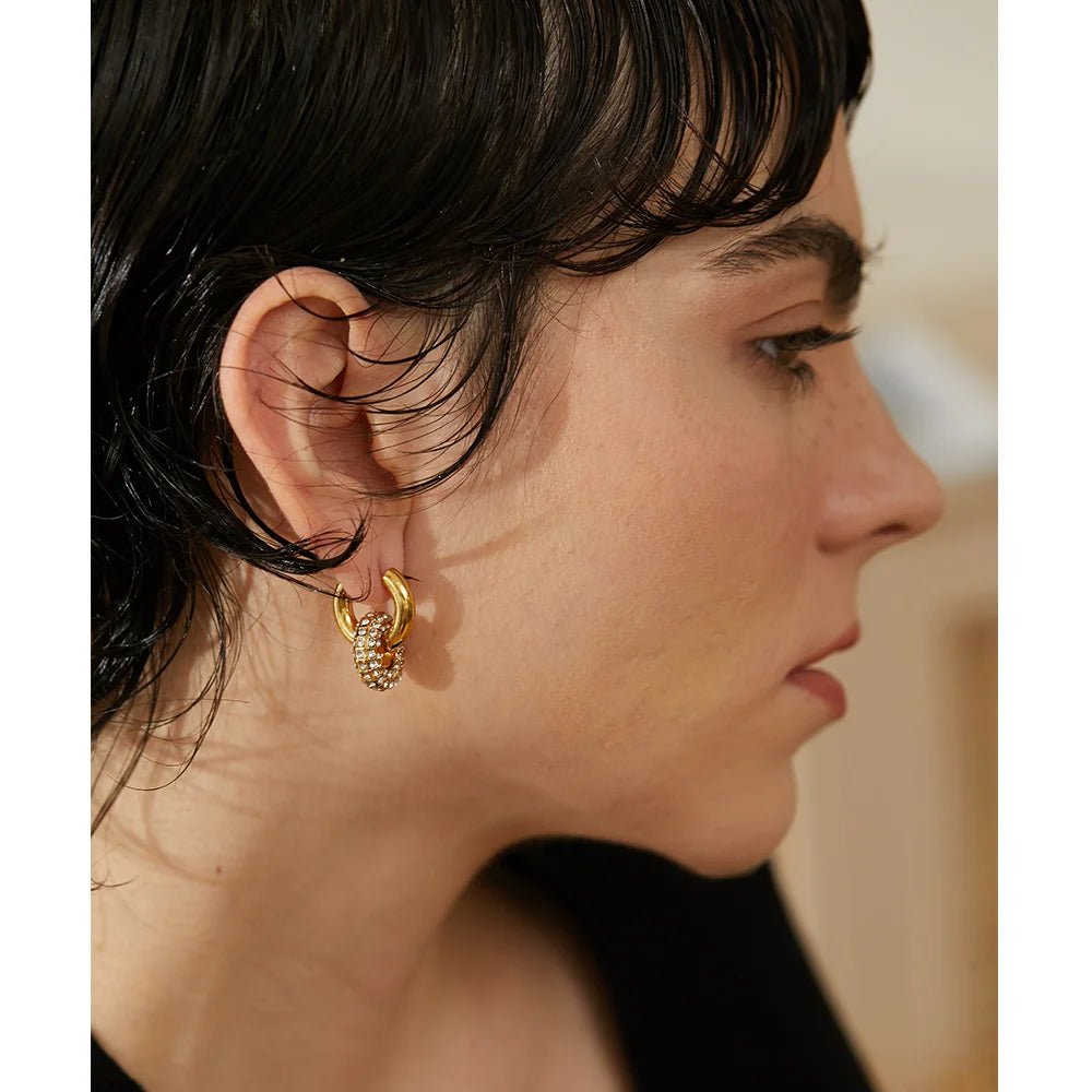 Boucle d'oreille créole pendante Yulia - Ma boutique