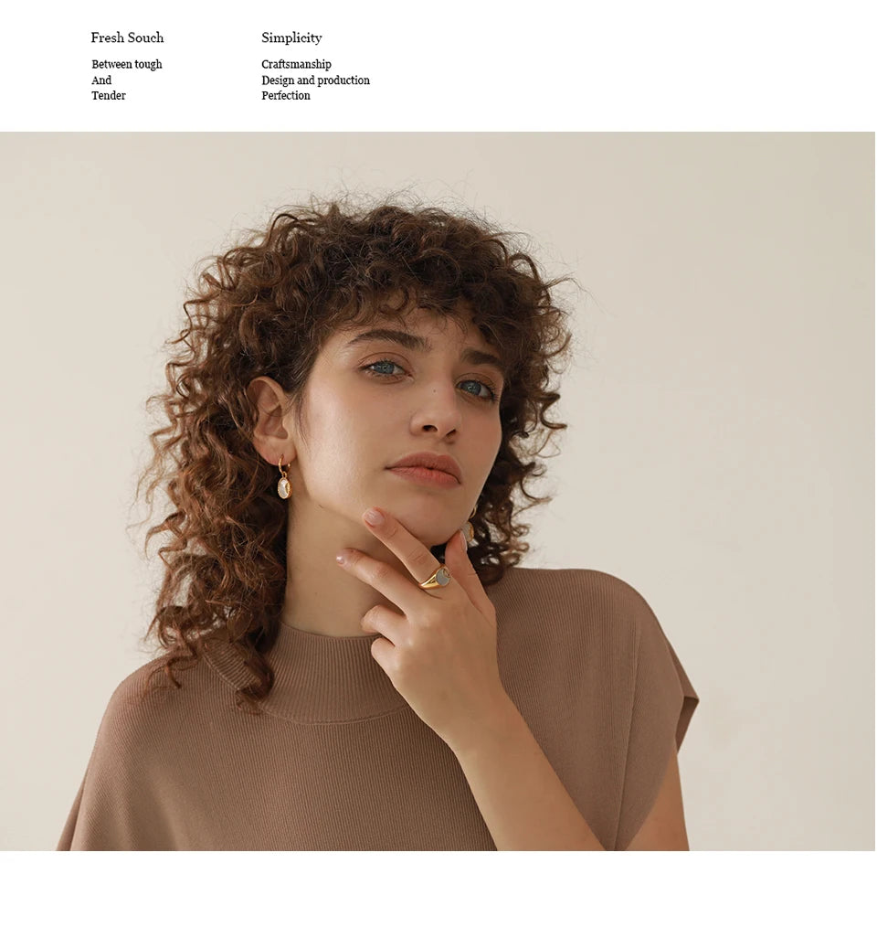 Boucle d'oreille créole pendante Luna - Ma boutique