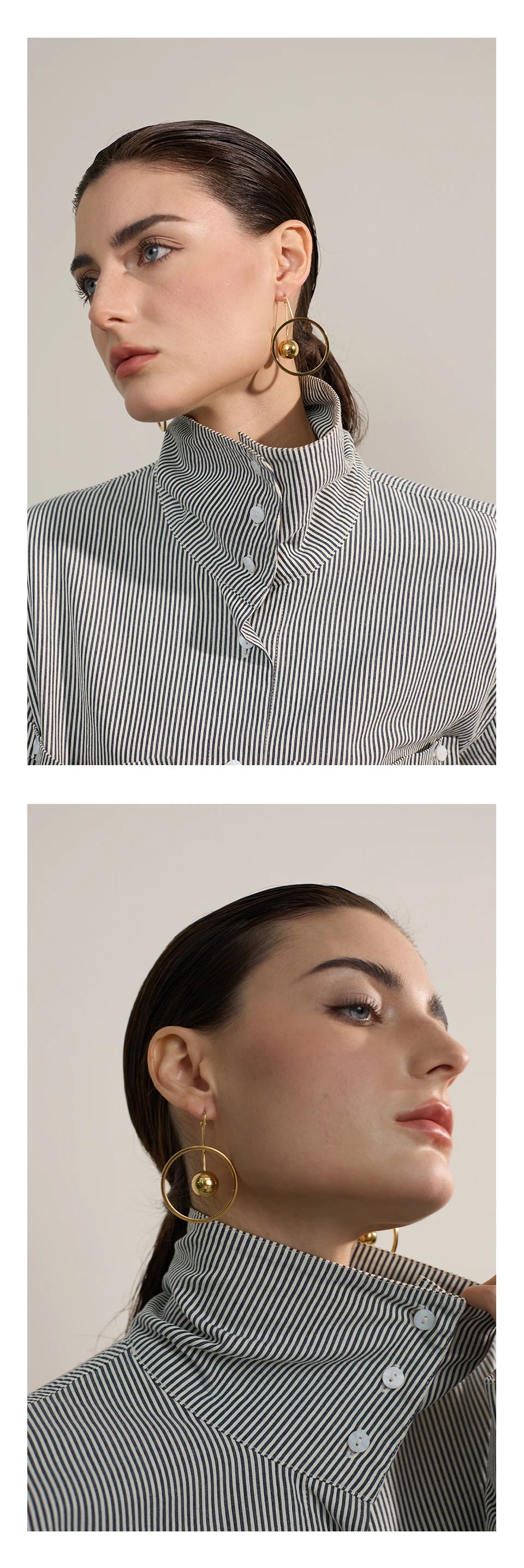 Boucle d'oreille pendante ronde - Ahria - Ma boutique