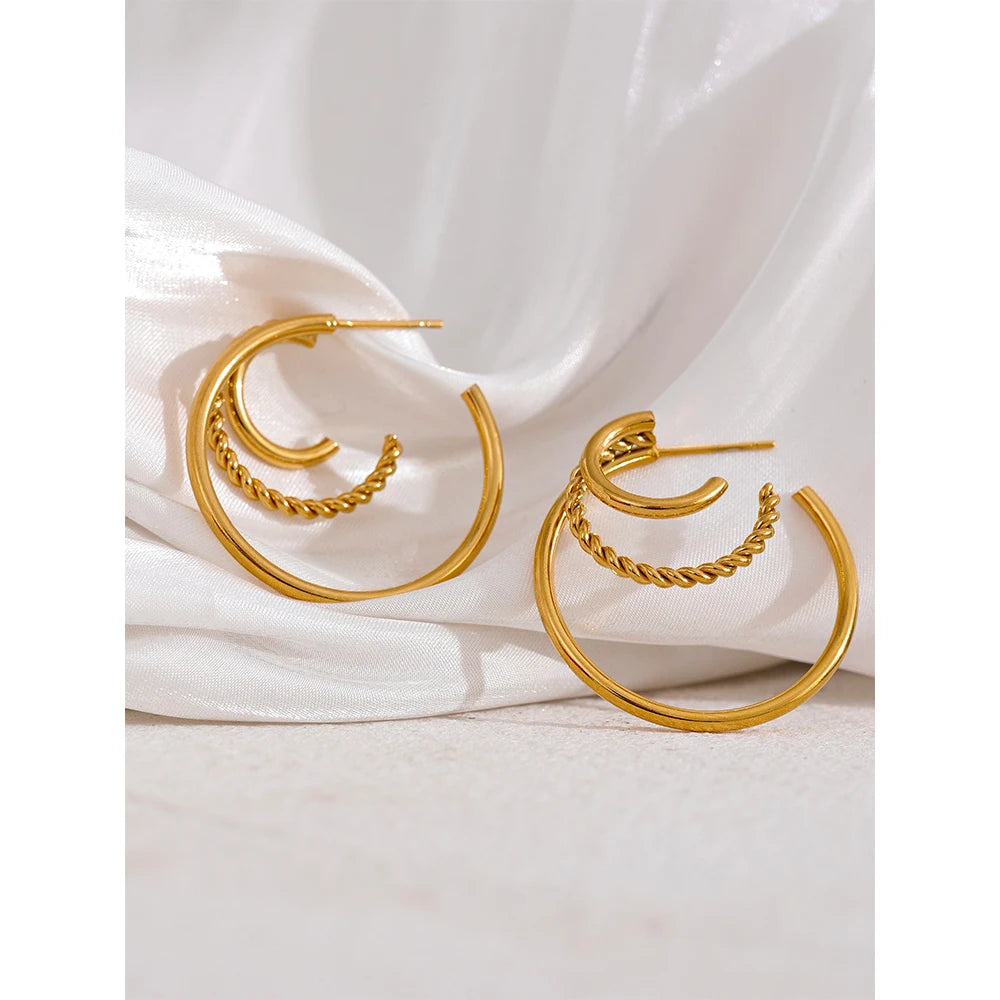 Boucle d'oreille cercle or Étoile - Ma boutique