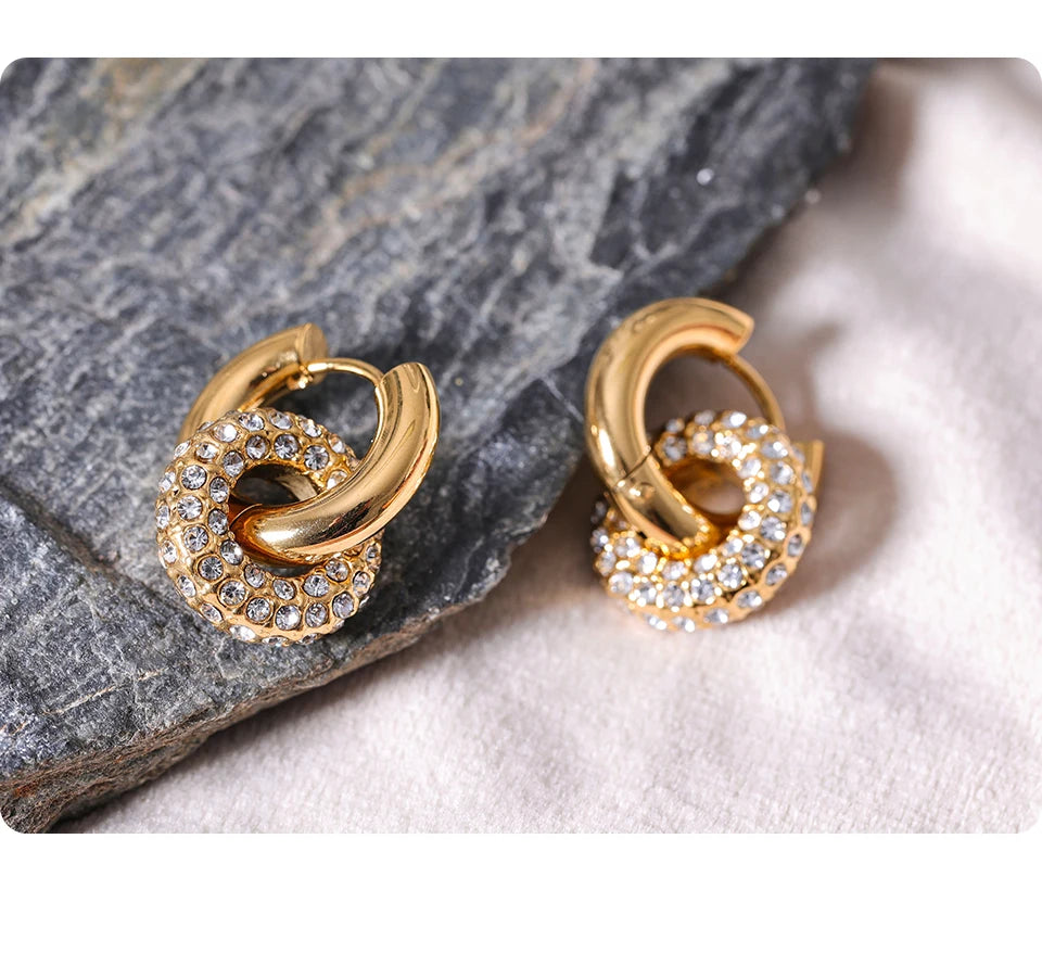 Boucle d'oreille créole pendante Yulia - Ma boutique