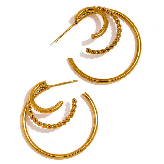 Boucle d'oreille cercle or Étoile - Ma boutique