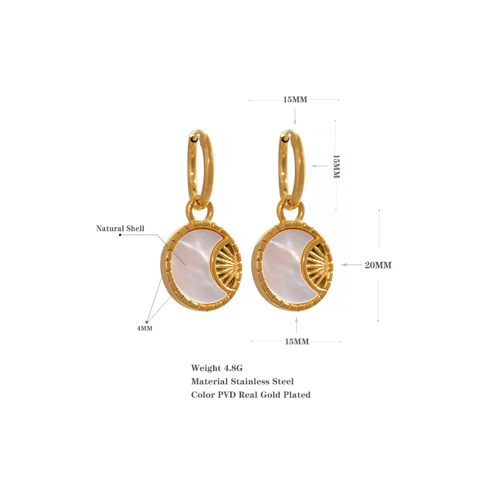 Boucle d'oreille créole pendante Luna - Ma boutique