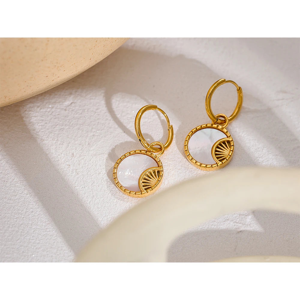 Boucle d'oreille créole pendante Luna - Ma boutique