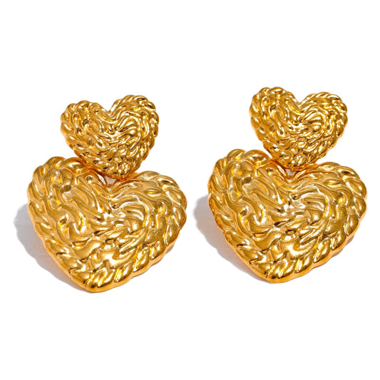 Boucle d'oreille double coeur Lorie - Ma boutique