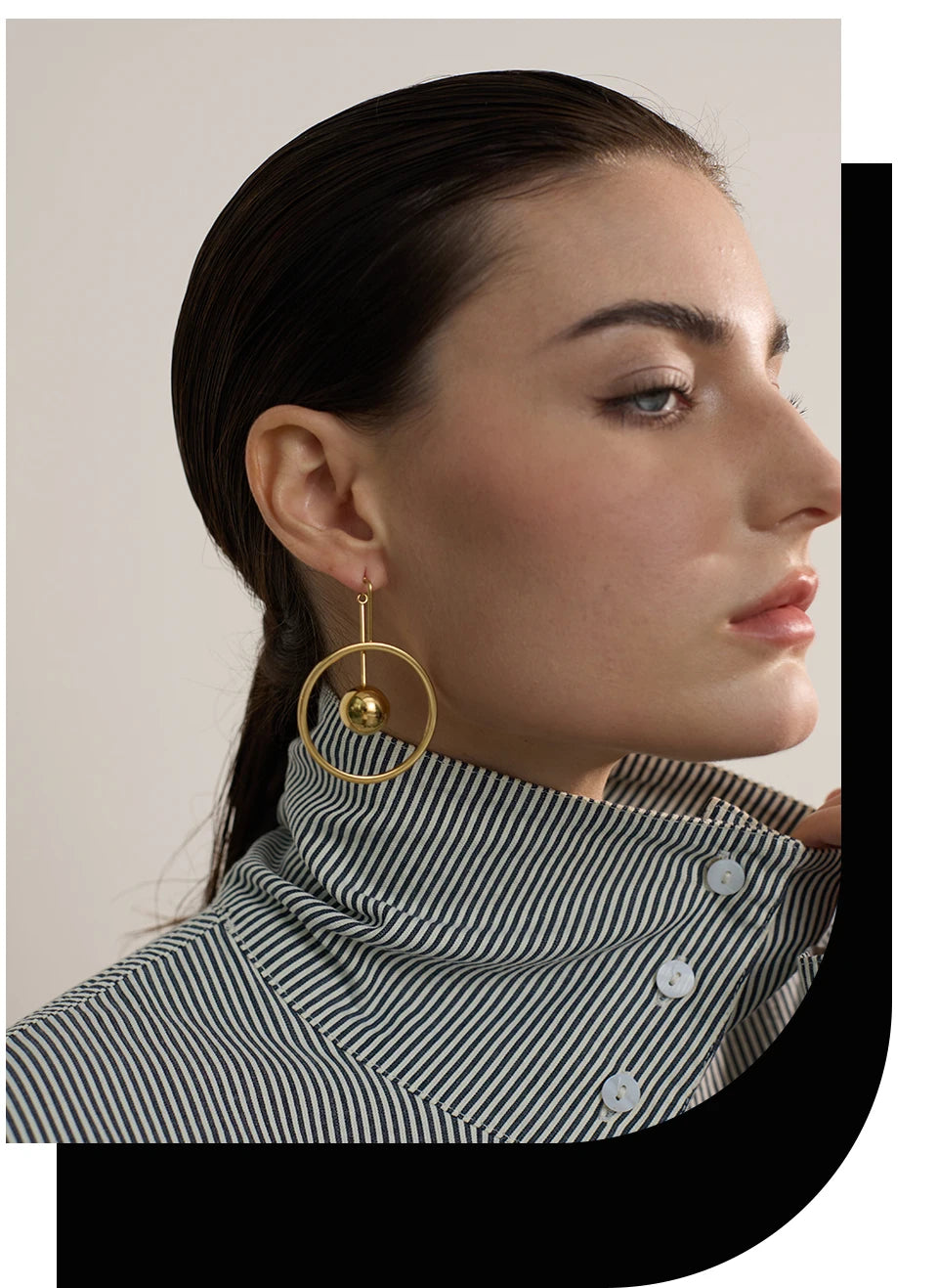 Boucle d'oreille pendante ronde - Ahria - Ma boutique