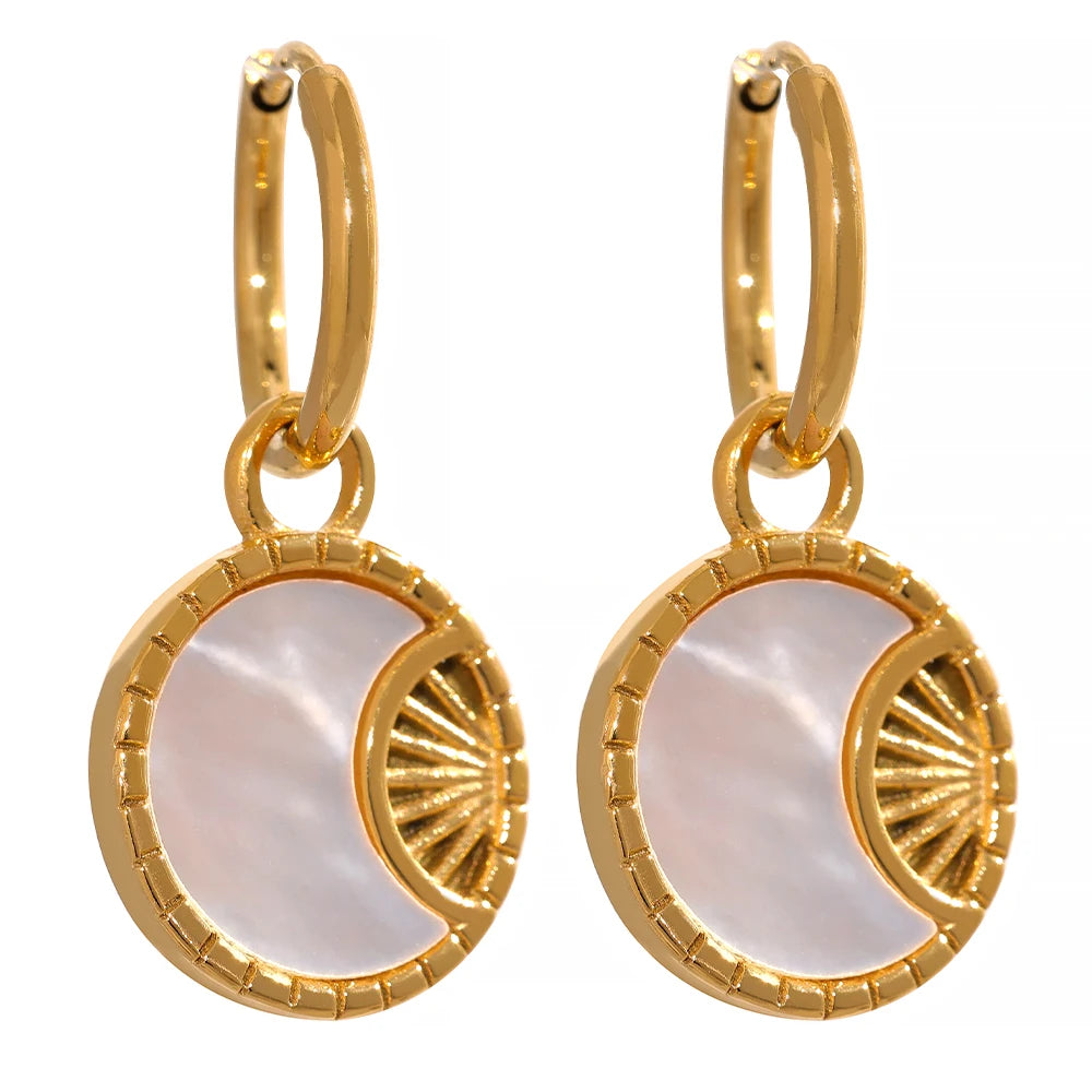 Boucle d'oreille créole pendante Luna - Ma boutique