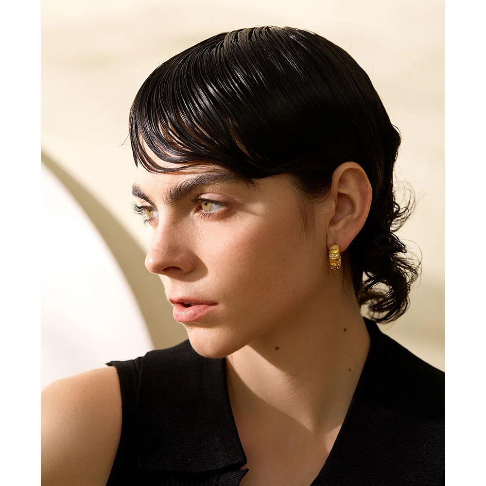 Boucle d'oreille femme or jaune Alcyone - Ma boutique