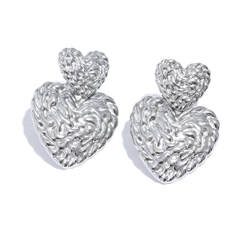 Boucle d'oreille double coeur Lorie - Ma boutique