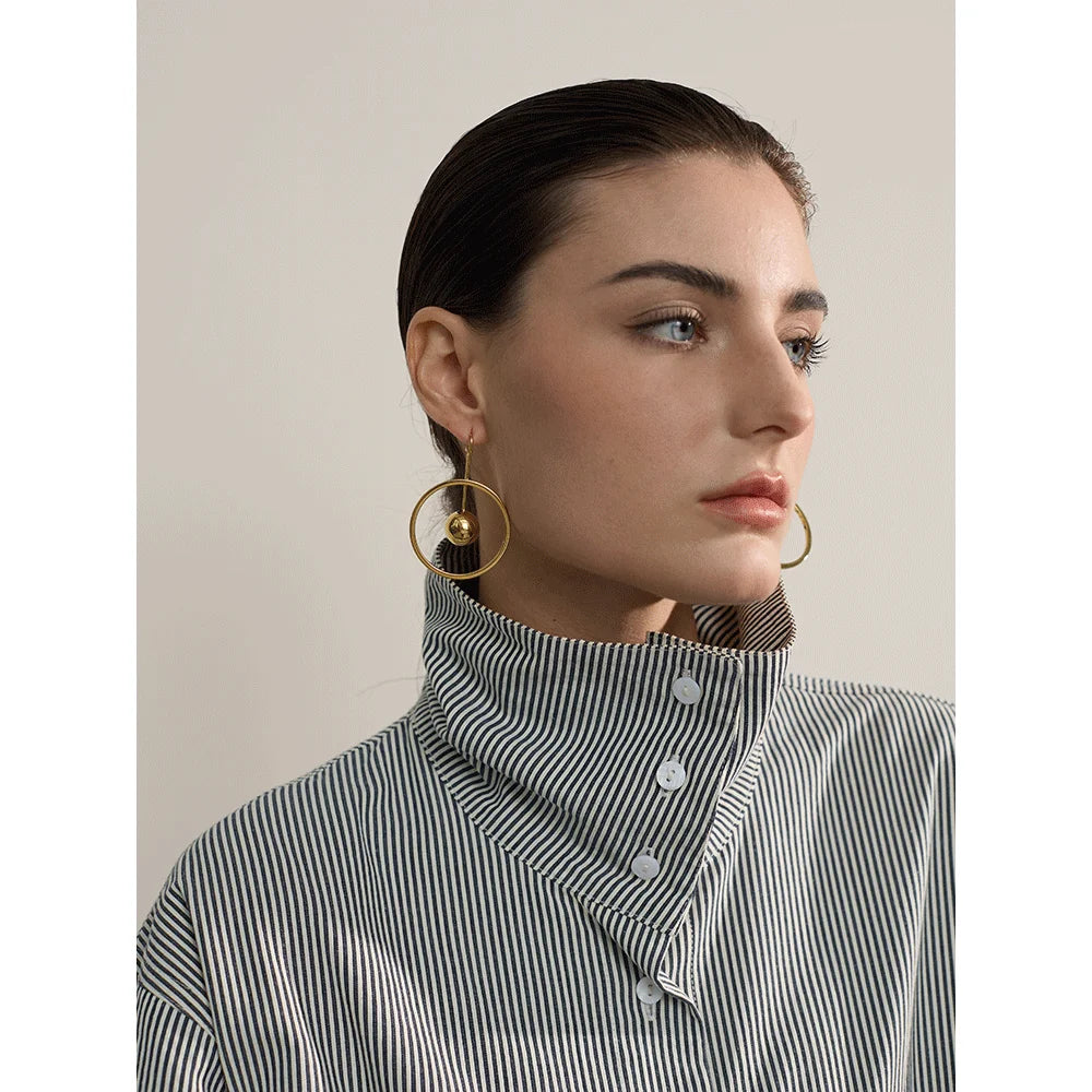 Boucle d'oreille pendante ronde - Ahria - Ma boutique