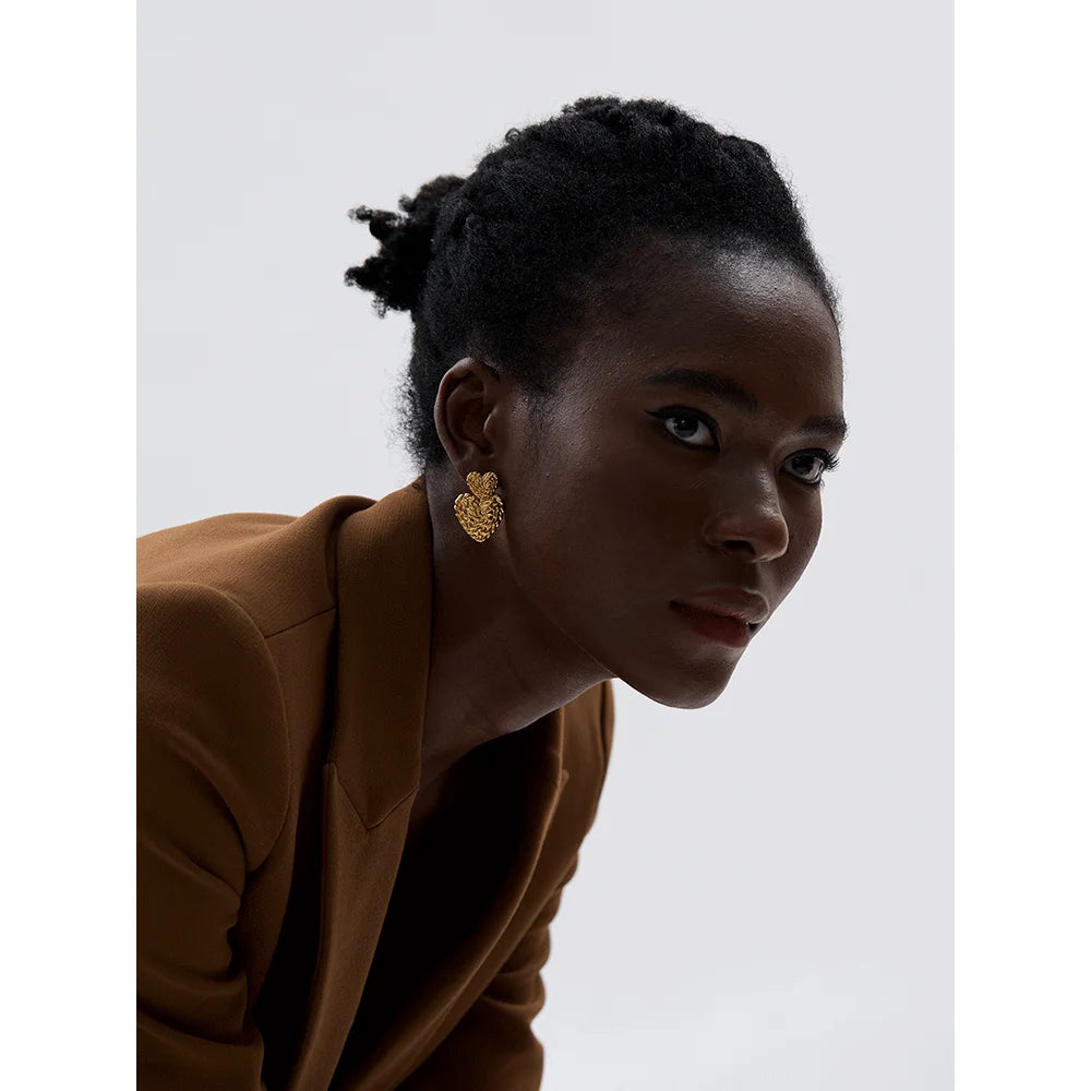 Boucle d'oreille double coeur Lorie - Ma boutique