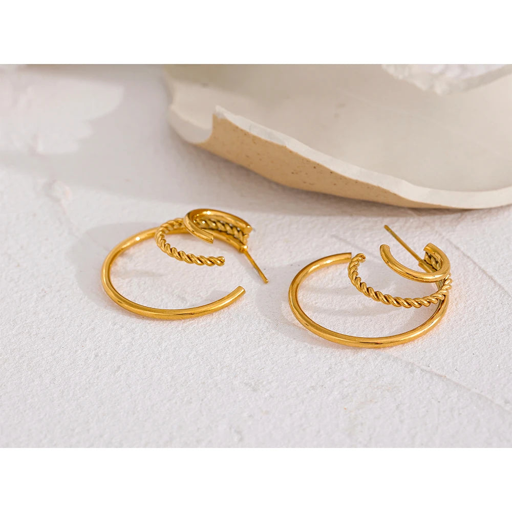 Boucle d'oreille cercle or Étoile - Ma boutique