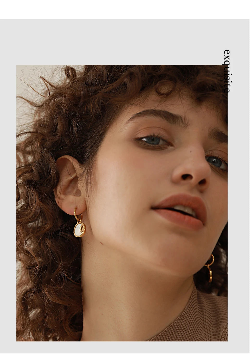Boucle d'oreille créole pendante Luna - Ma boutique