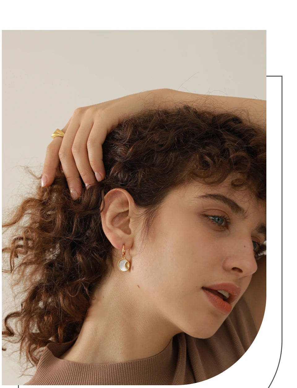 Boucle d'oreille créole pendante Luna - Ma boutique