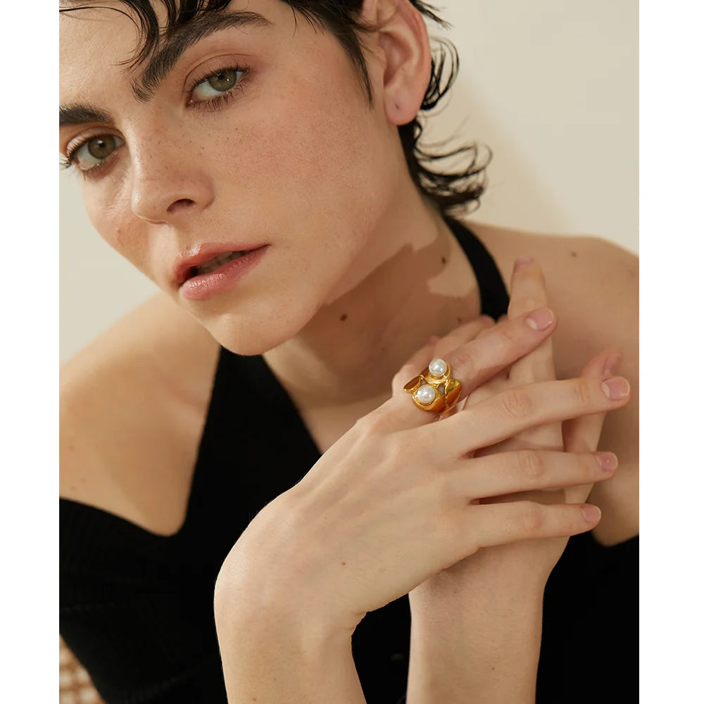 Bague en or avec perle de culture Téa - Ma boutique