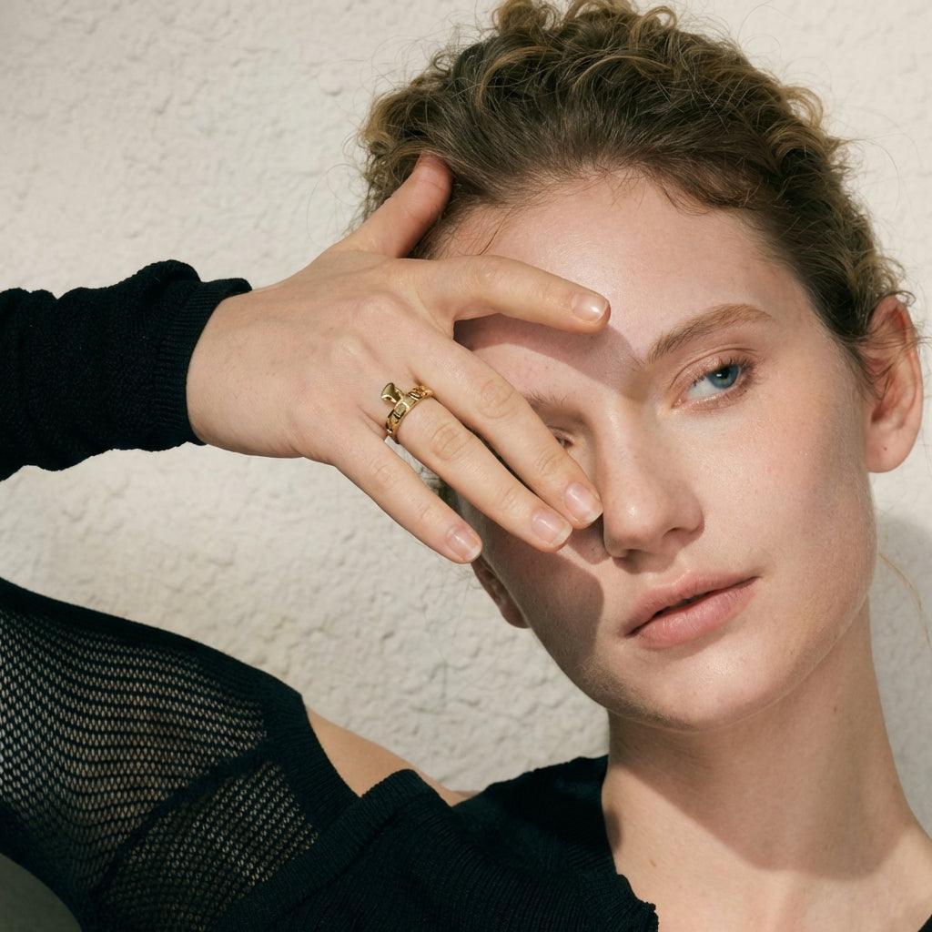 Bague Chaîne Pendentif Cœur - Cora - L'atelier des bijoux