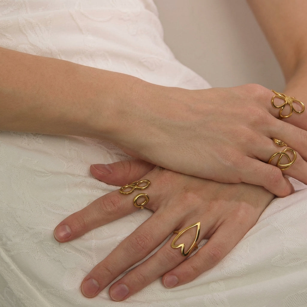Bague Cœur Géométrique - Aria - L'atelier des bijoux