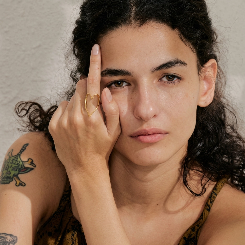 Bague Cœur Géométrique - Aria - L'atelier des bijoux