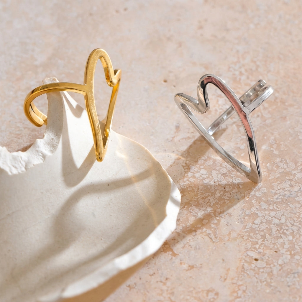 Bague Cœur Géométrique - Aria - L'atelier des bijoux