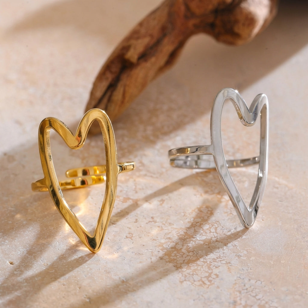 Bague Cœur Géométrique - Aria - L'atelier des bijoux