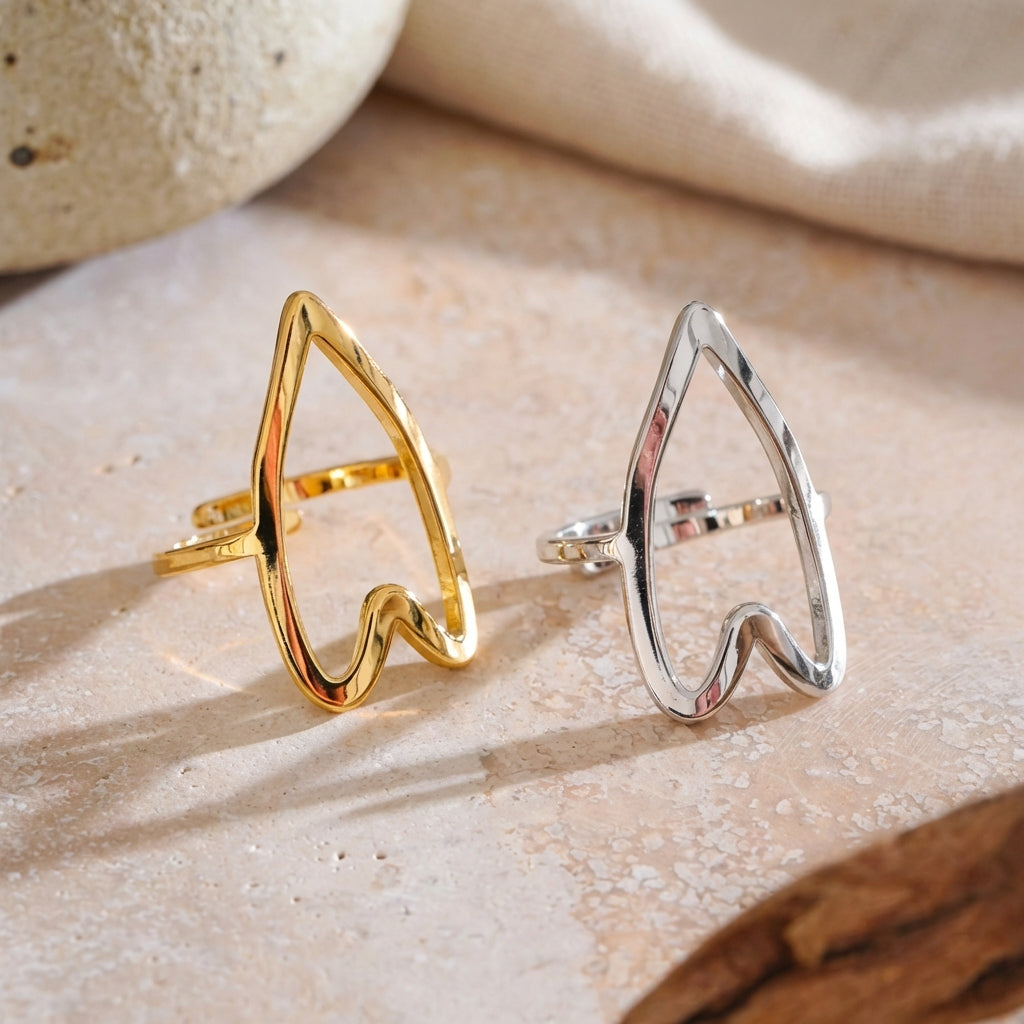 Bague Cœur Géométrique - Aria - L'atelier des bijoux