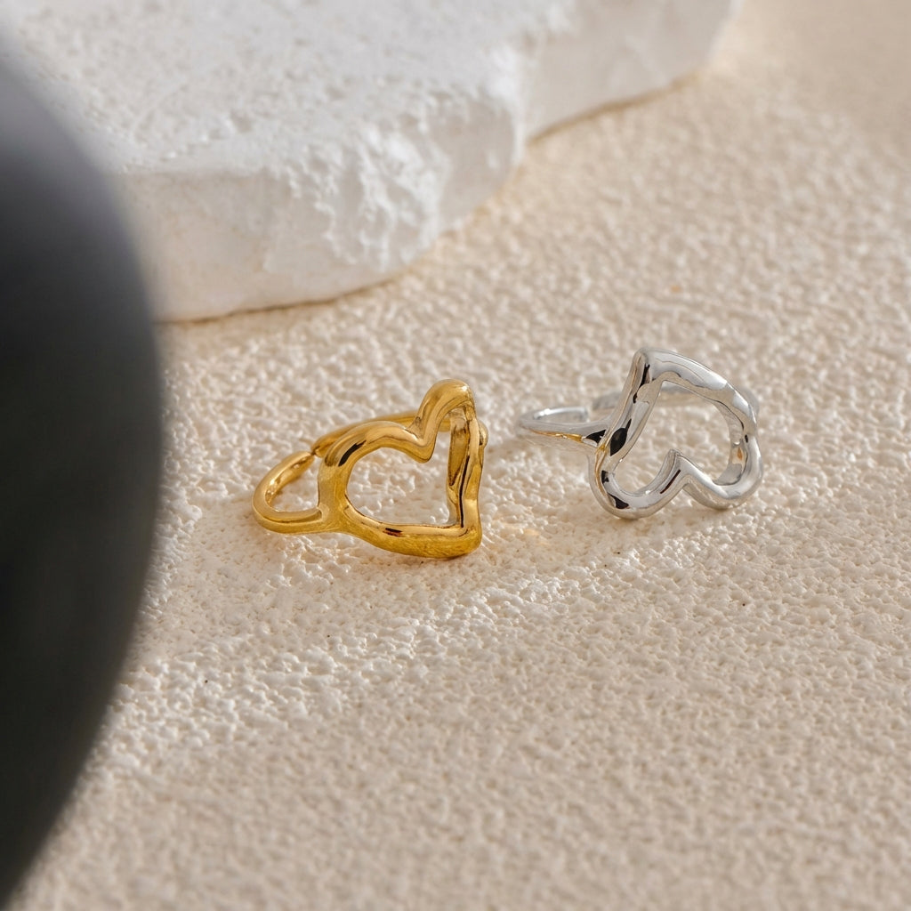 Bague Cœur Organique Cora - L'atelier des bijoux