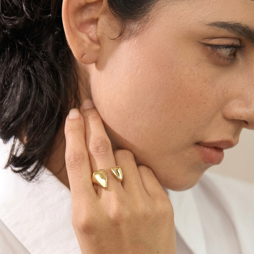 Bague Double Cœur - Cléo - L'atelier des bijoux