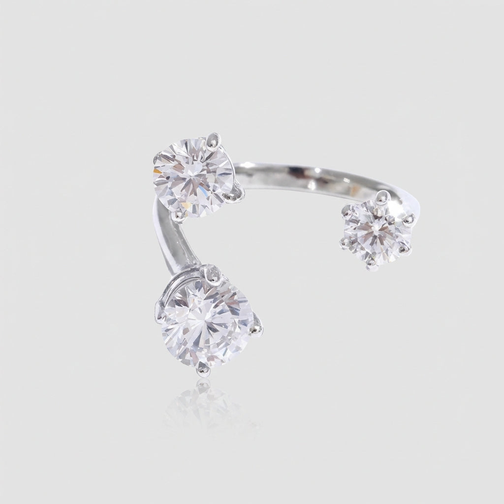 Bague Ouverte Géométrique - Trio - L'atelier des bijoux