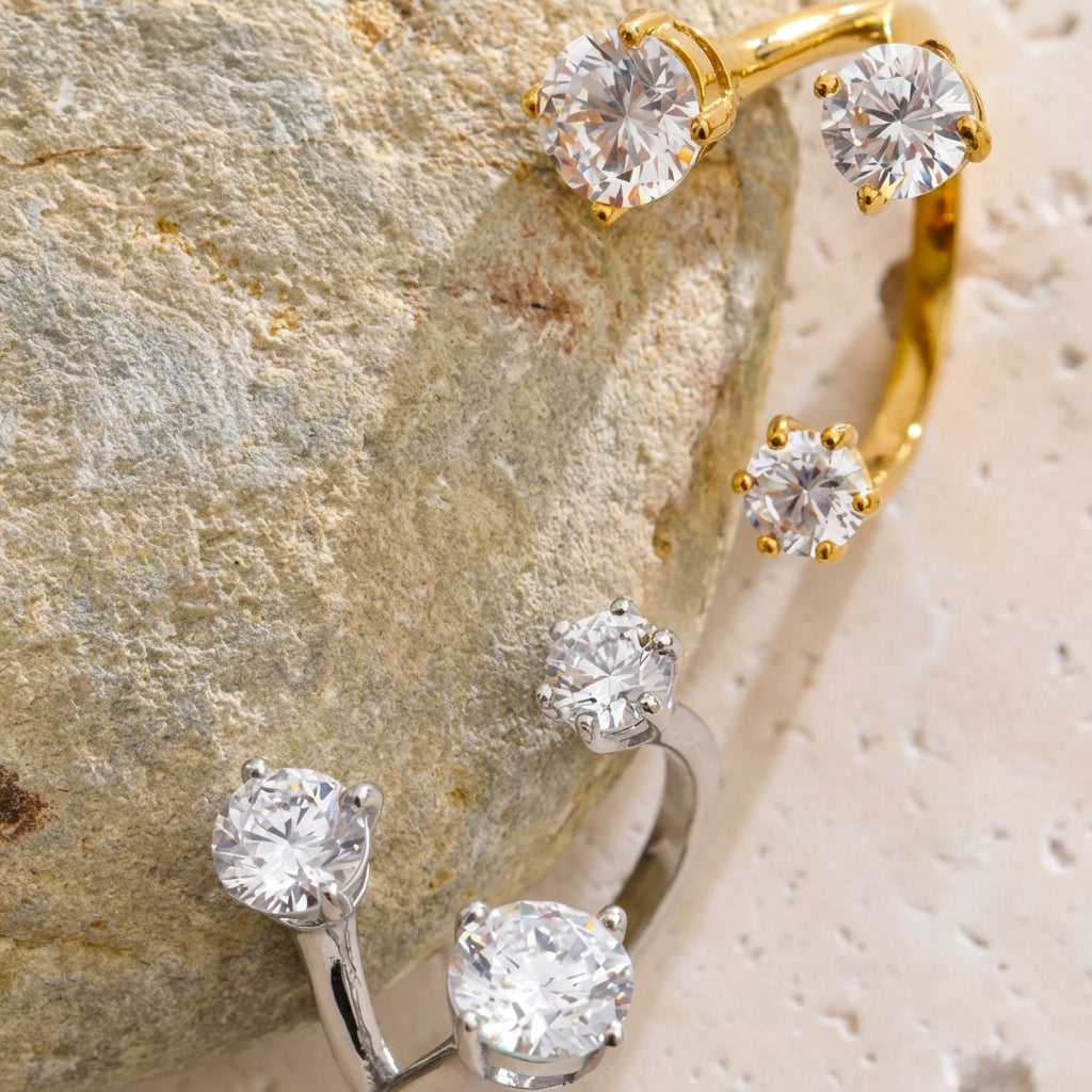 Bague Ouverte Géométrique - Trio - L'atelier des bijoux