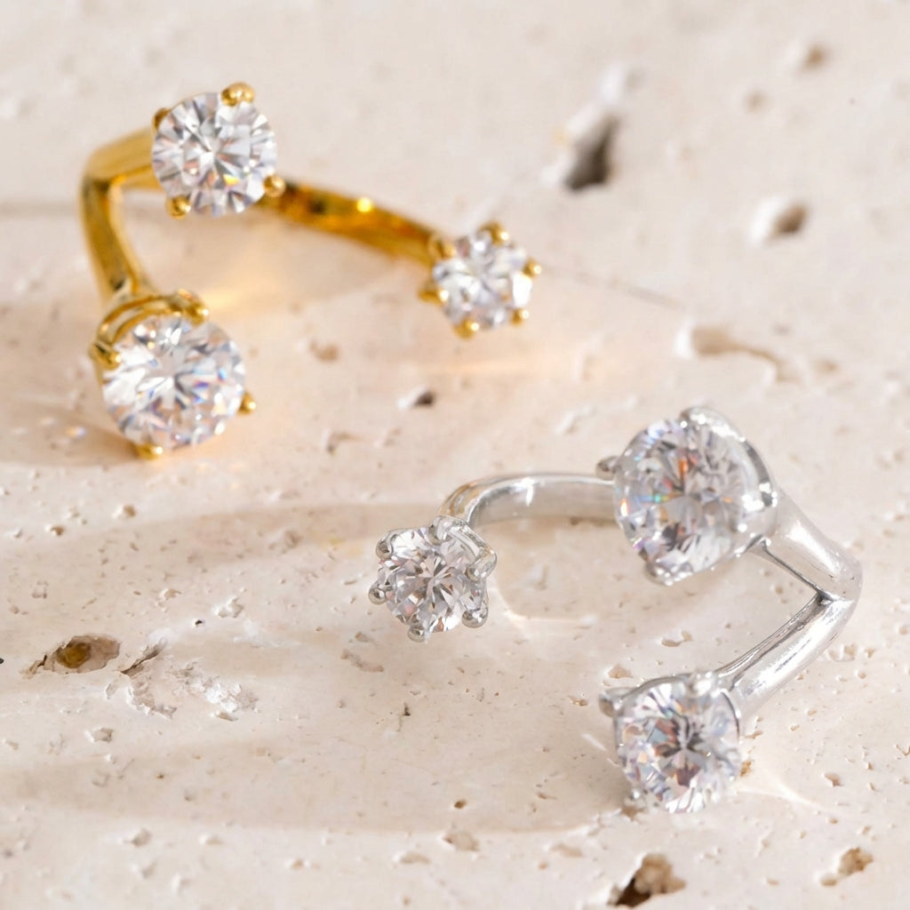 Bague Ouverte Géométrique - Trio - L'atelier des bijoux