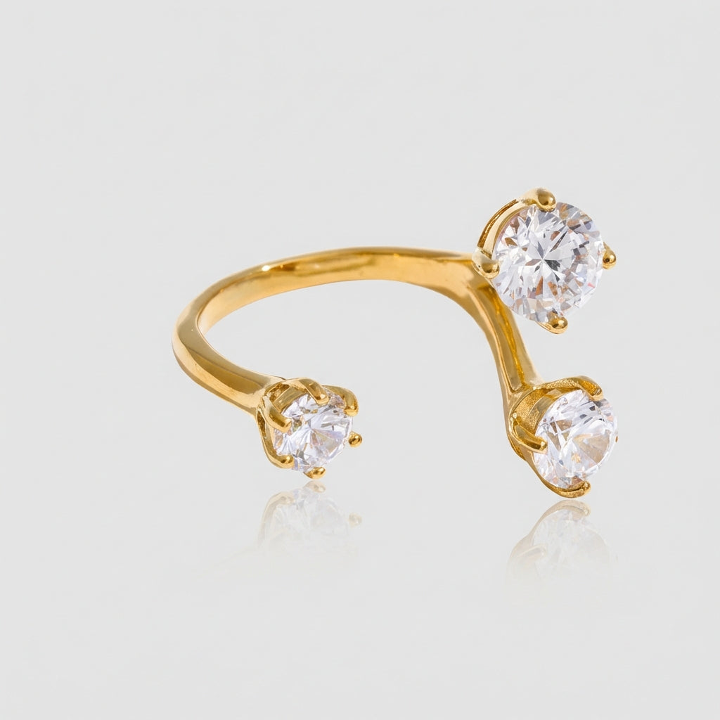 Bague Ouverte Géométrique - Trio - L'atelier des bijoux