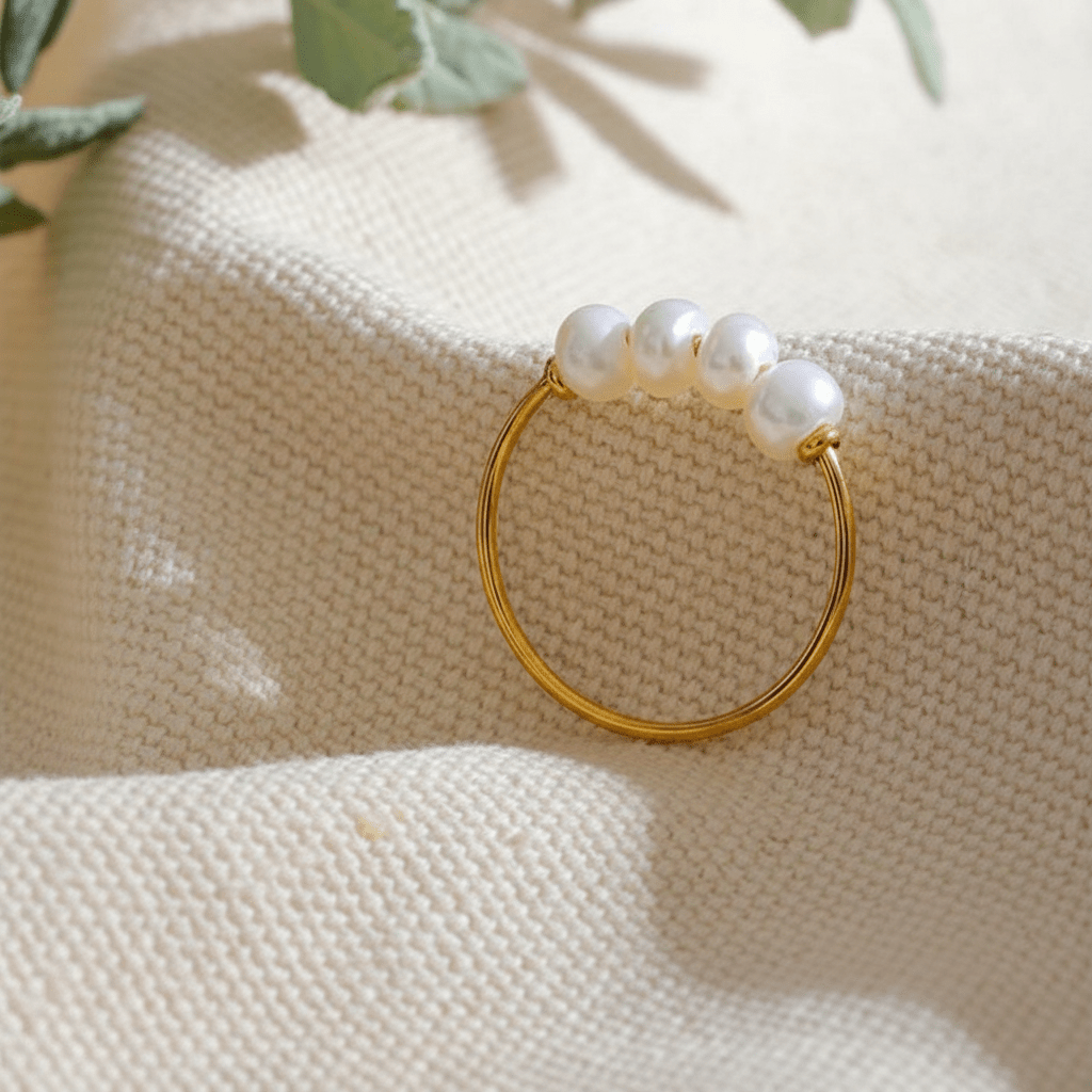 Bague perle d'eau douce plaquée or Aurianne - L'atelier des bijoux