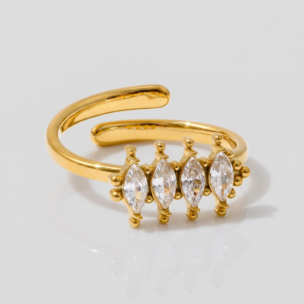 Bague Quatre Pierres Marquise - Elara - L'atelier des bijoux