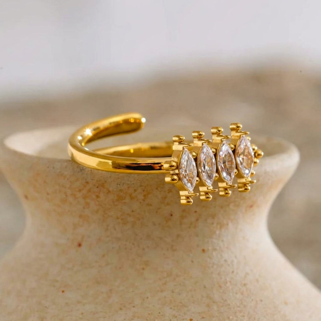 Bague Quatre Pierres Marquise - Elara - L'atelier des bijoux