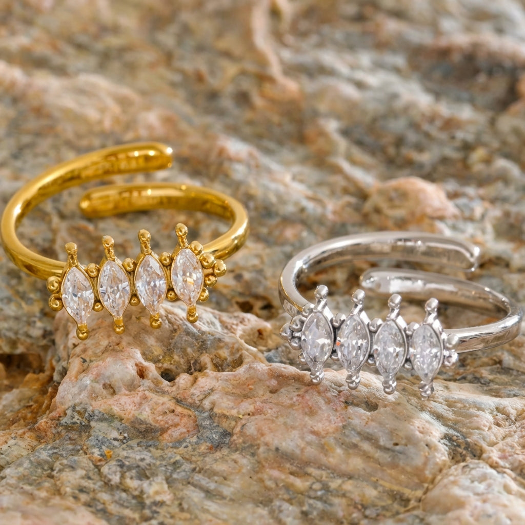 Bague Quatre Pierres Marquise - Elara - L'atelier des bijoux