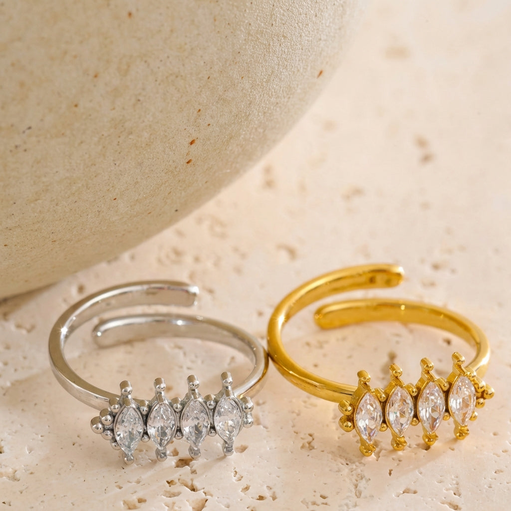 Bague Quatre Pierres Marquise - Elara - L'atelier des bijoux