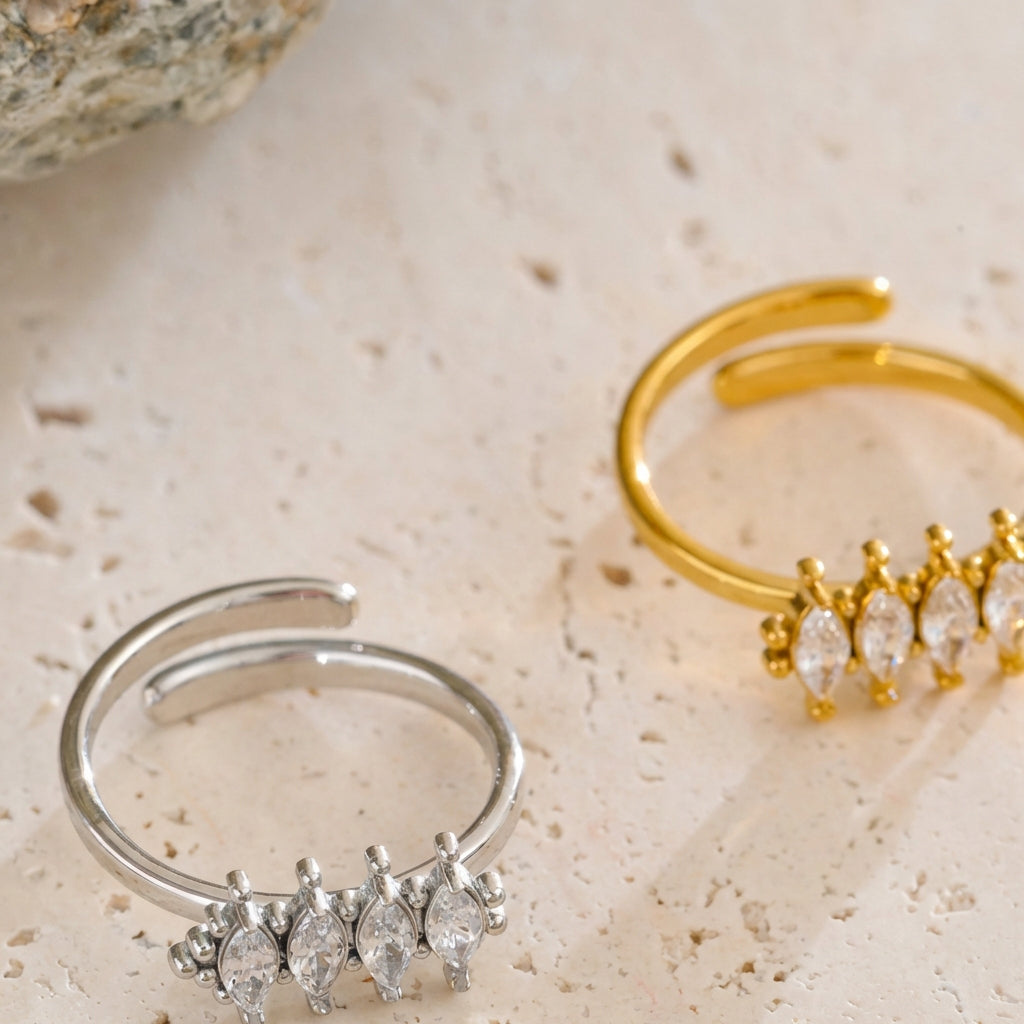 Bague Quatre Pierres Marquise - Elara - L'atelier des bijoux