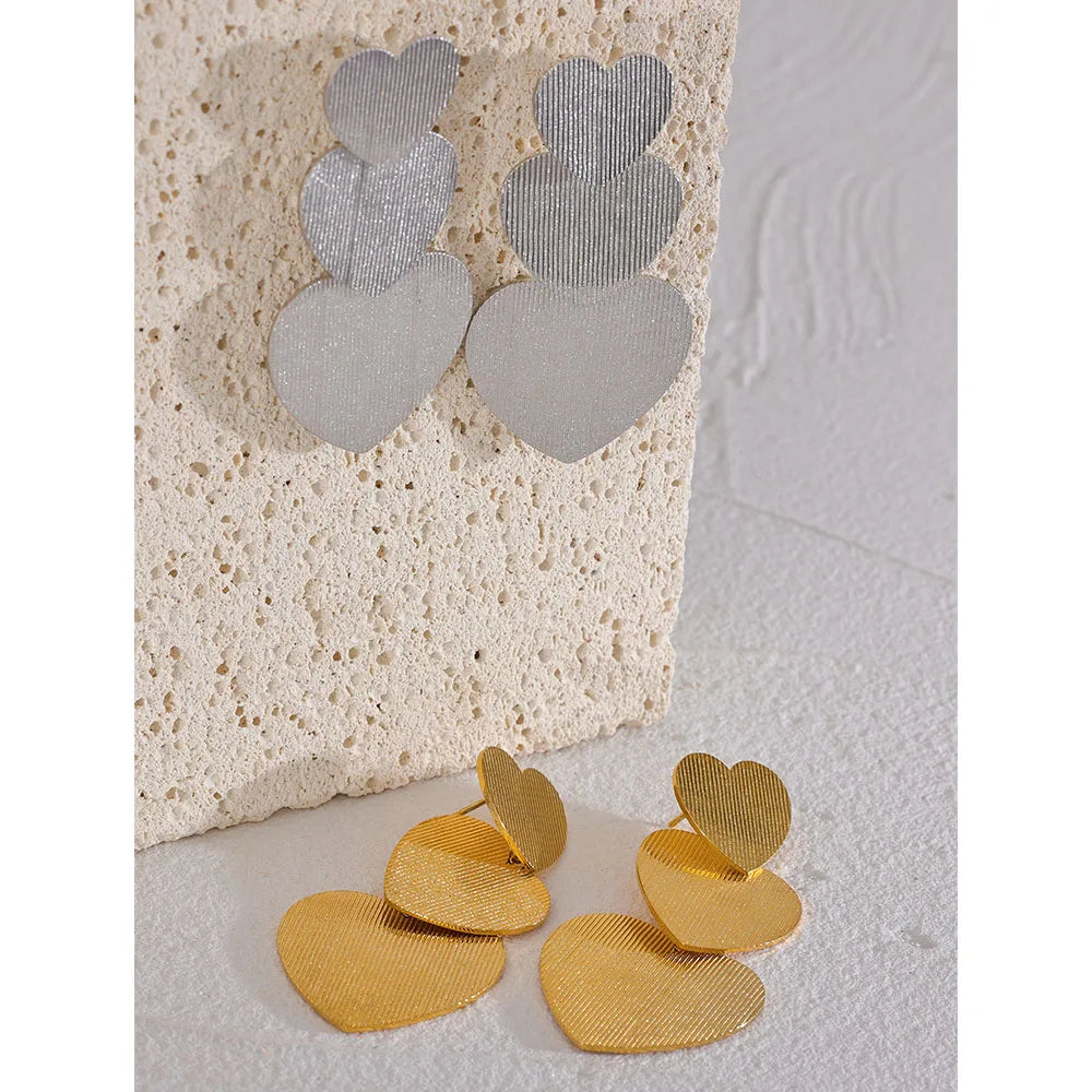 Boucle d'oreille 3 coeurs Leïla - Ma boutique