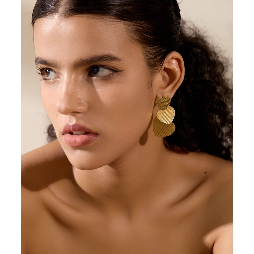 Boucle d'oreille 3 coeurs Leïla - Ma boutique