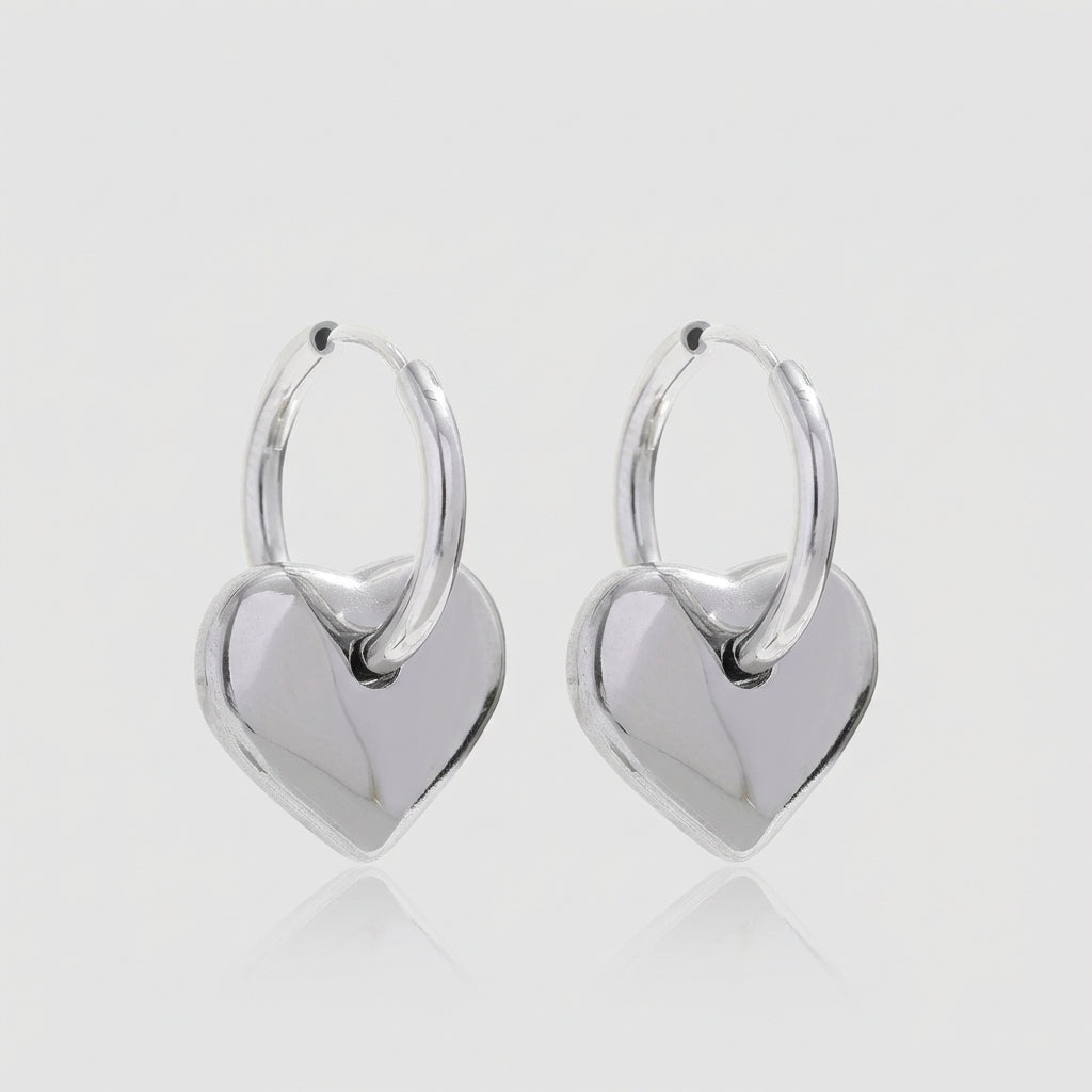 Boucle d'oreille anneau coeur Louisia - L'atelier des bijoux