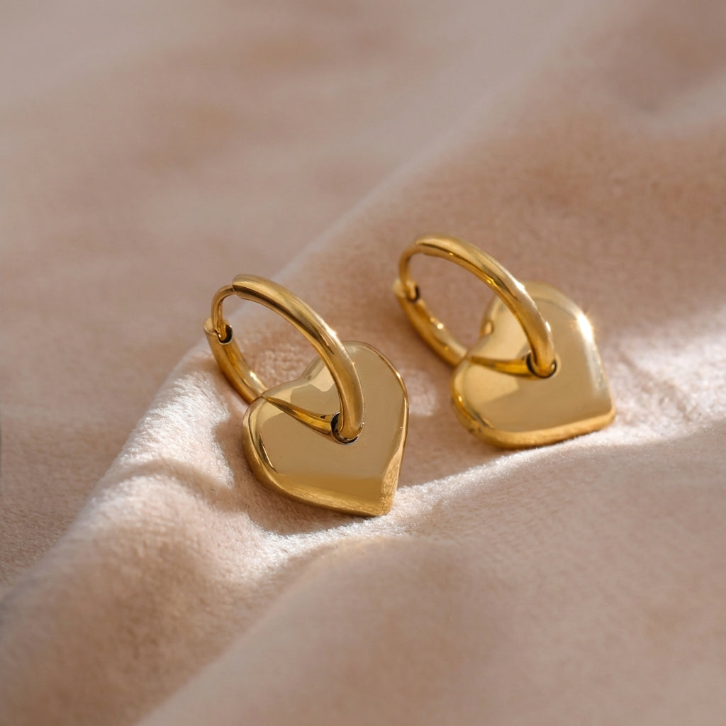 Boucle d'oreille anneau coeur Louisia - L'atelier des bijoux