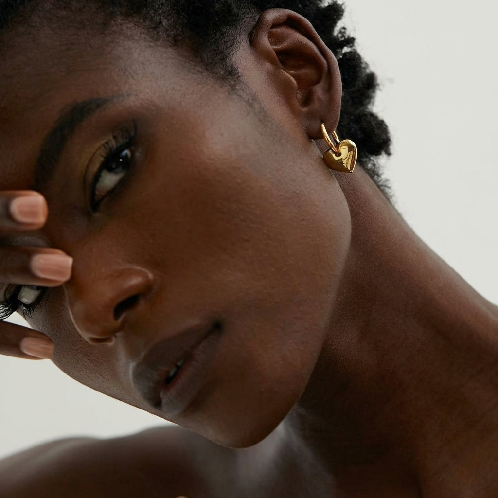 Boucle d'oreille anneau coeur Louisia - L'atelier des bijoux