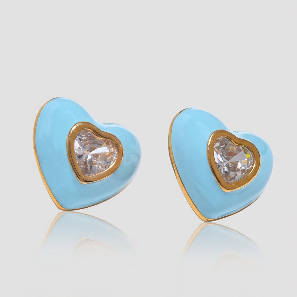 Boucle d'oreille coeur Elya - L'atelier des bijoux