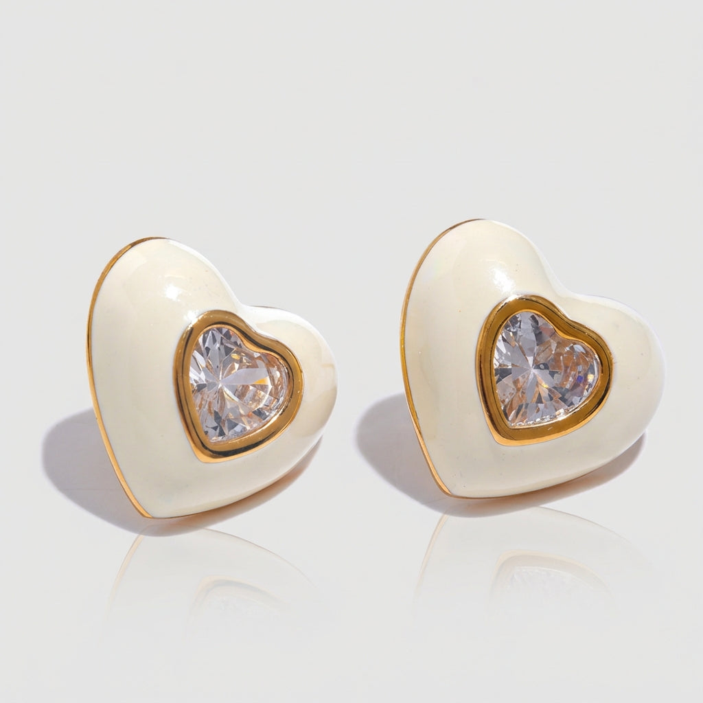 Boucle d'oreille coeur Elya - L'atelier des bijoux