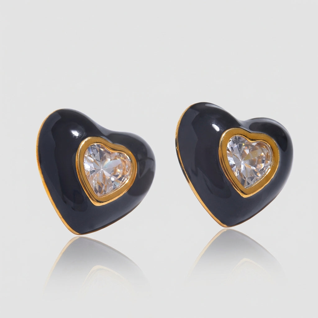 Boucle d'oreille coeur Elya - L'atelier des bijoux