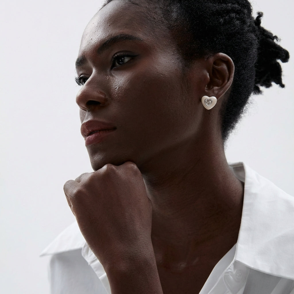 Boucle d'oreille coeur Elya - L'atelier des bijoux