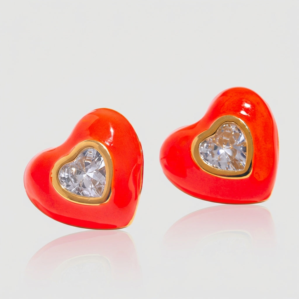 Boucle d'oreille coeur Elya - L'atelier des bijoux