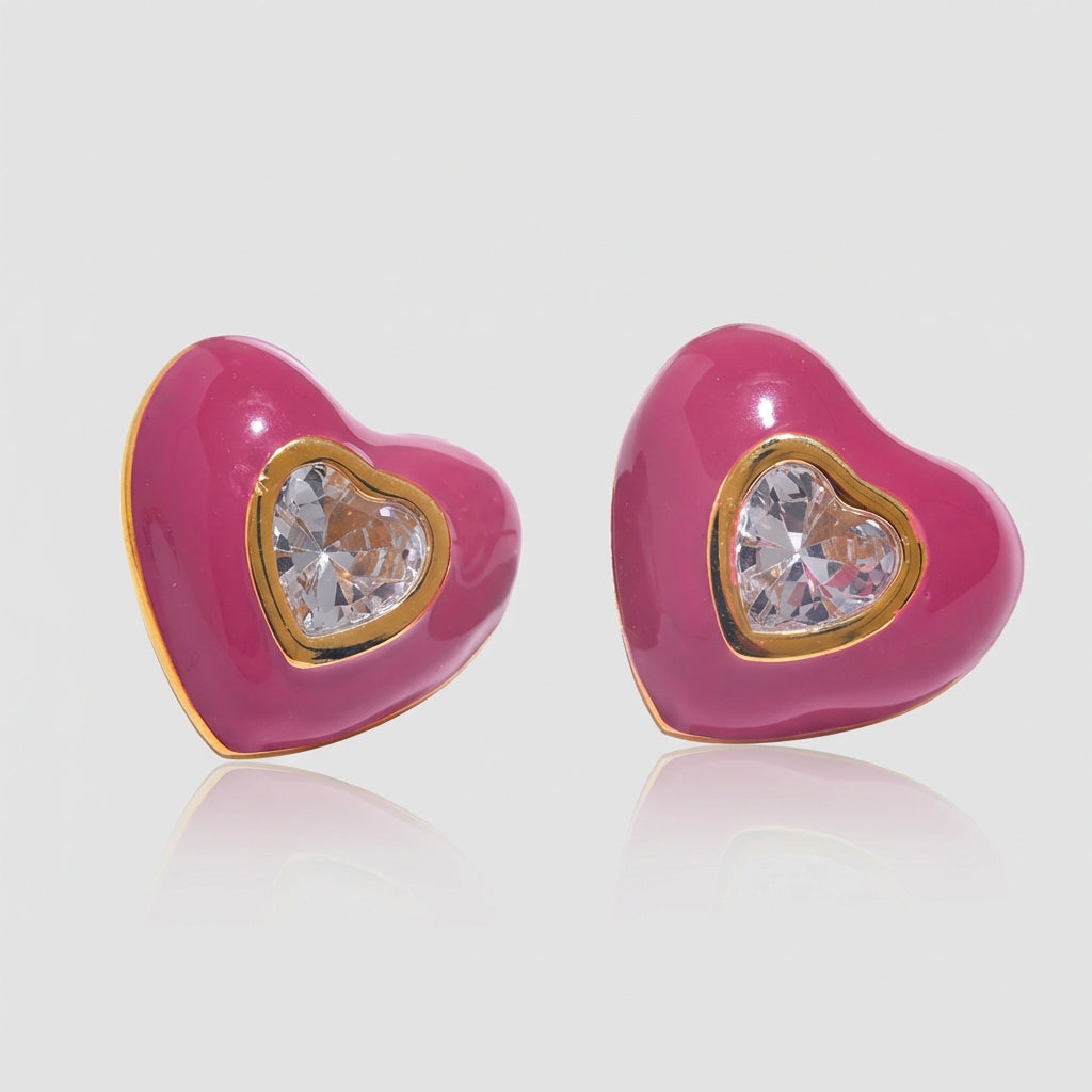 Boucle d'oreille coeur Elya - L'atelier des bijoux