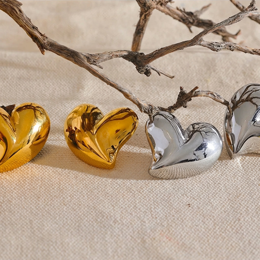 Boucle d'oreille coeur en or Amina - L'atelier des bijoux