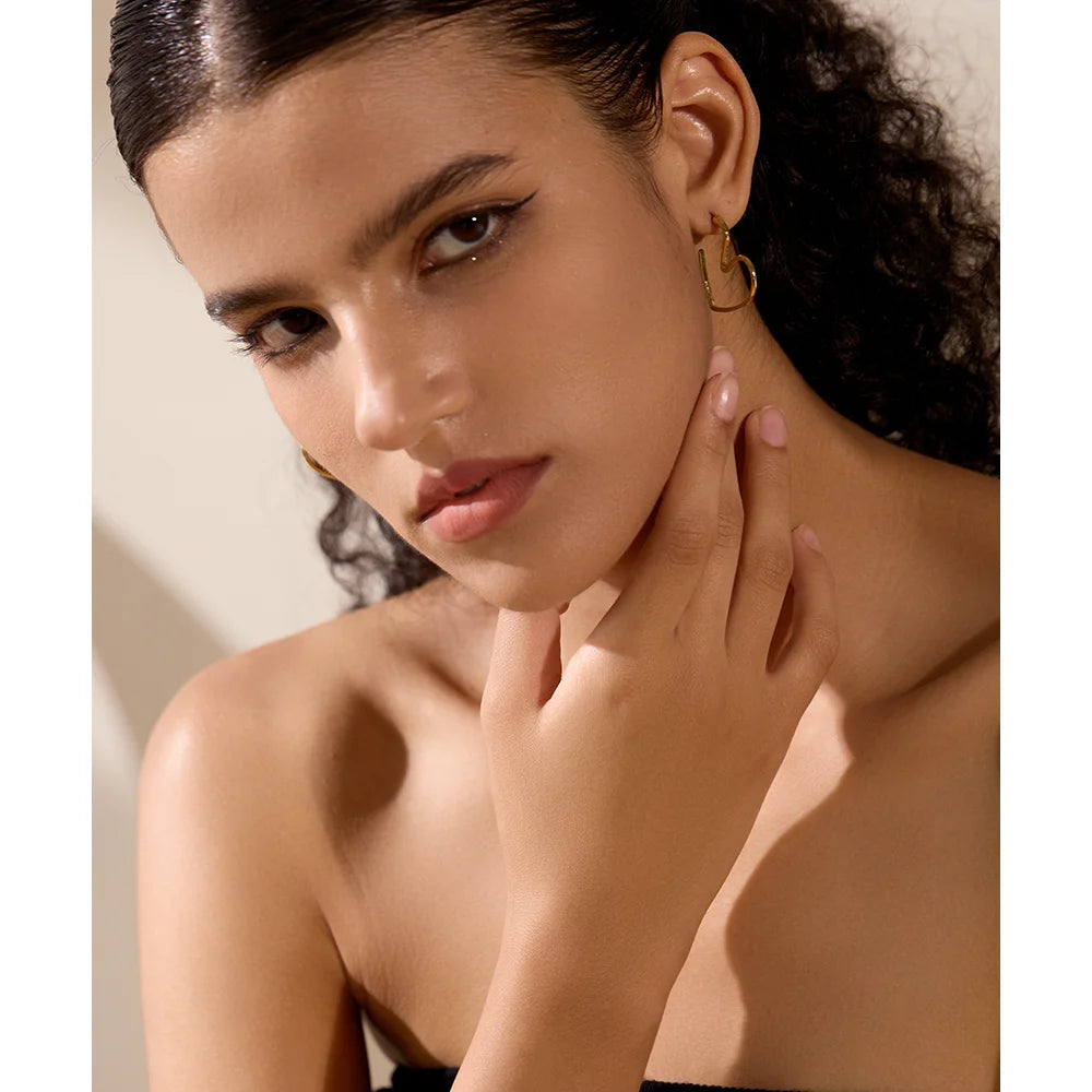 Boucle d'oreille créole en forme de coeur Nadine - Ma boutique